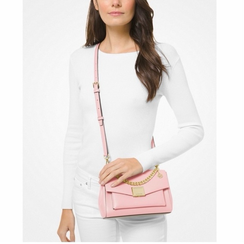 Michael Kors Flap Leather Crossbody Shoulder Chain Handbag - Picture 11 of 13